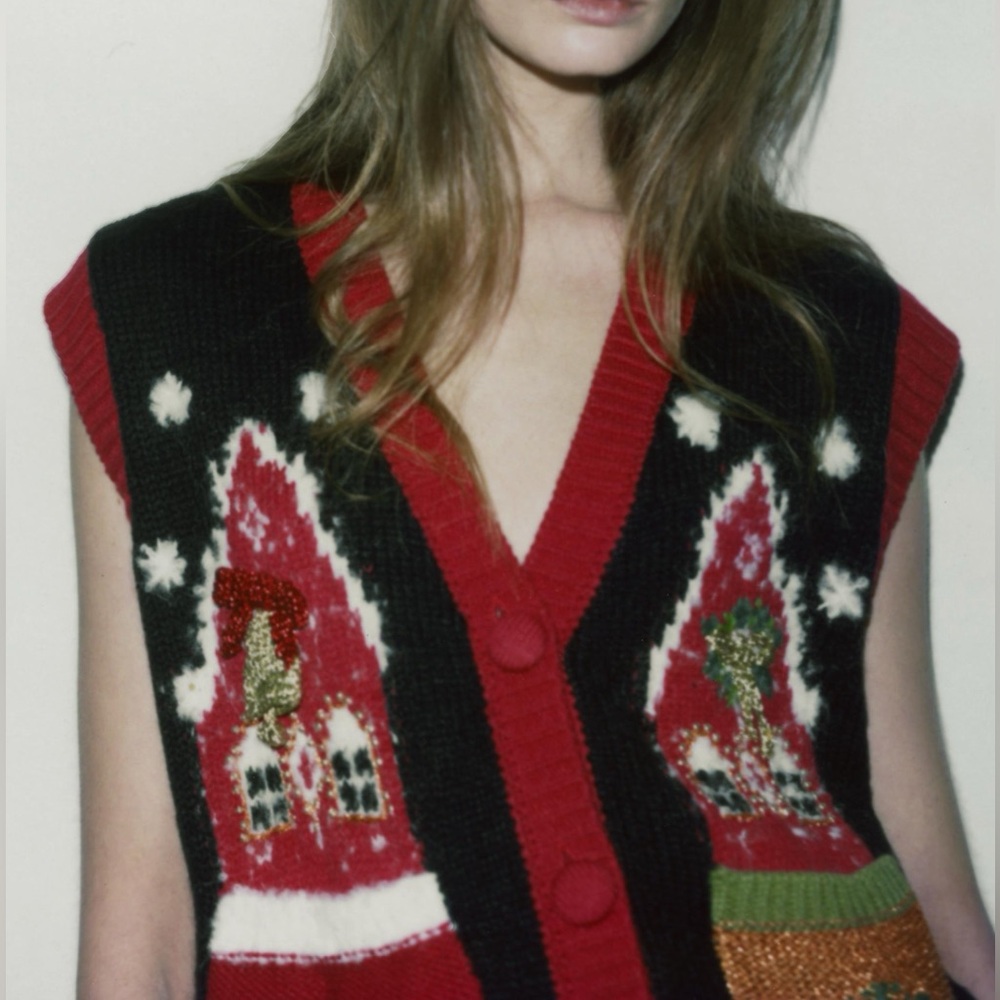 ZARA Holiday Knit Vest